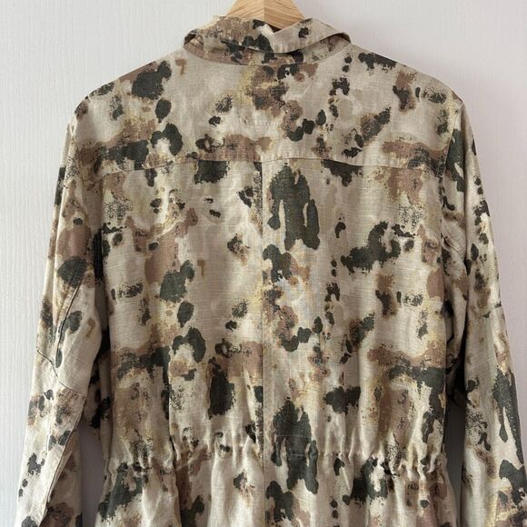 Rails Womens Fulton Camo Print Field Jacket Watercolor Camo Linen Lyocell Large - Picture 10 of 10